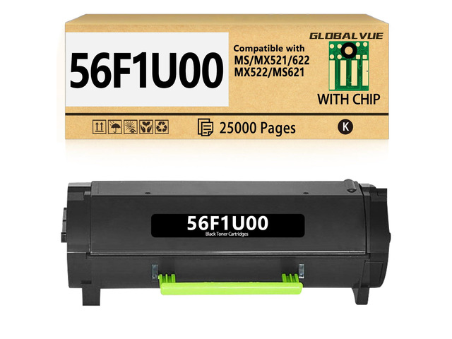 56F1U00 Toner Cartridges [25,000 Pages] (with Chip) Compatible with Lexmark 56F1U00 Toner Cartridges for MS521, MS621, MS622, MX521, MX522, MX622...