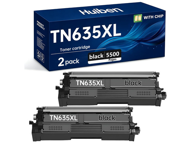 TN635XL Black tn635xl tn-635xl 635xl Toner Cartridge,2 Pack 5500 page,With chip,Compatible with Brother HL-L8430CDW HL-L8570CDW MFC-L8730CDW...