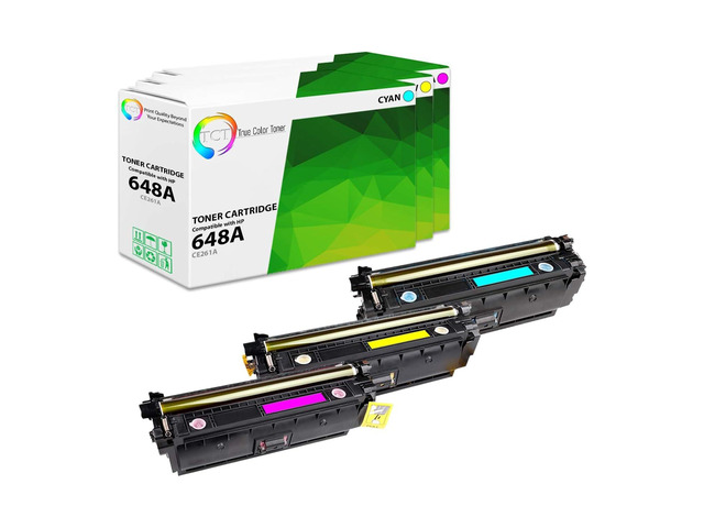 648A Color Toner Cartridge 3 Pack - Compatible Replacement for HP 648A Works with HP Color LaserJet CP4520 Printers (Cyan,Magenta,Yellow) 3