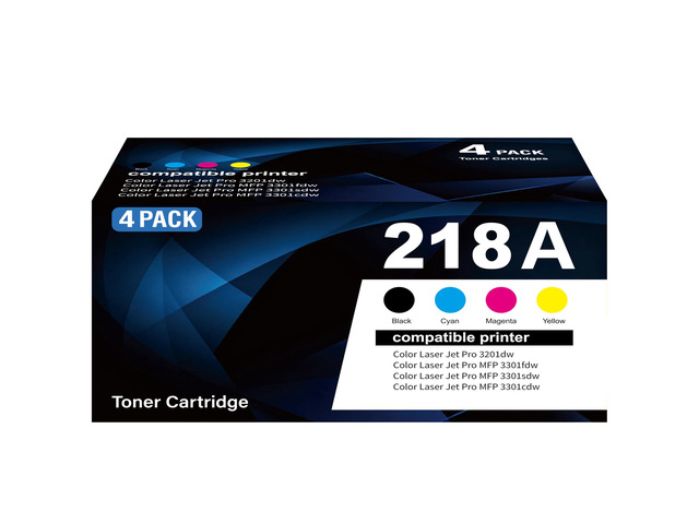 218A Toner Cartridges 4 Pack with Chip Replacement for HP 218A W2180A 218X W2180X for Color LaserJet Pro MFP 3301fdw 3301 3201dw 3301sdw 3301cdw...