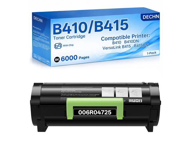 B410 B415 Black Toner Cartridge Compatible with Xerox B410 VersaLink B415 B415DN Printer/006R04725 Toner with Chip