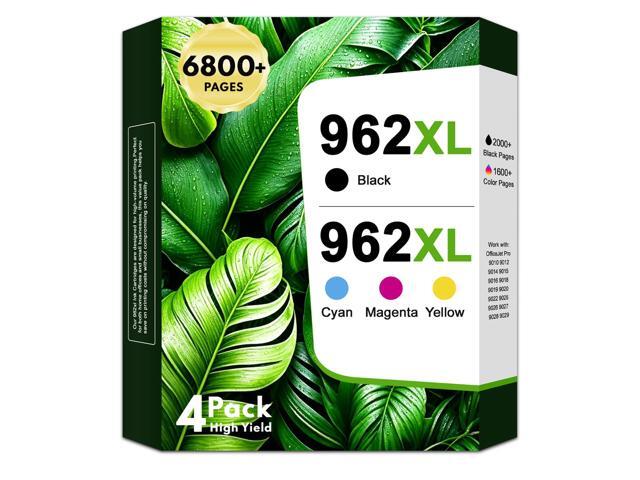 962XL Ink Cartridges High Yield 4-Pack Replacement for HP 962XL 962 XL Ink Cartridge Works with OfficeJet Pro 9010 9012 9014 9015 9018 9020 9022.