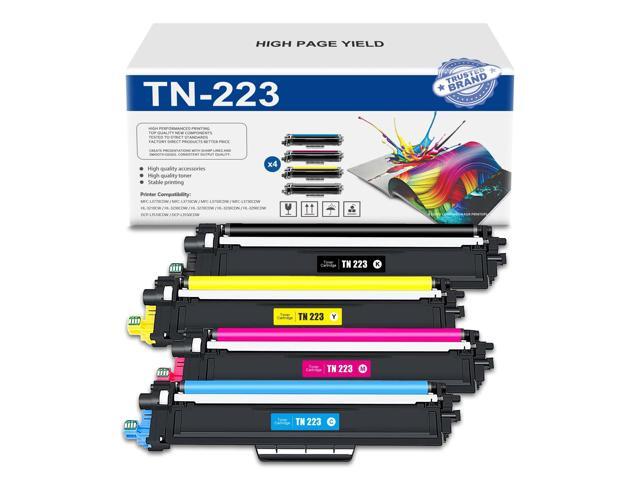 TN223 BK/C/M/Y Toner Cartridge 4 Pack (with chip): Compatible TN223 TN-223 Replacement for Brother MFC-L3770CDW L3710CW L3750CDW HL-3210CW 3230CDW...