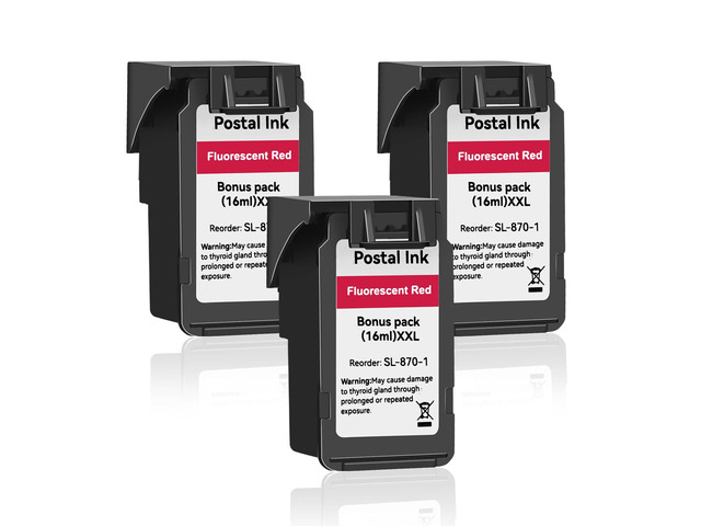 SL-870-1 XXL High Capacity Red Ink Cartridge 3 Pack Compatible with SL870-1 SL8701 XXL Fluorescent Red Ink Replacement for The PB New SendPro...