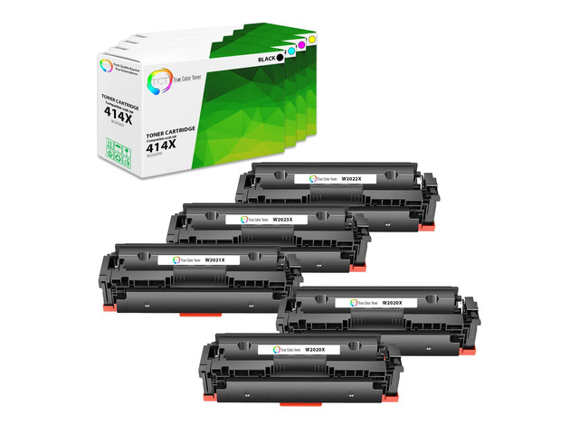 414X Toner Cartridge 5 Pack - Compatible Replacement for HP 414X W2020X W2021X W2022X W2023X High Yield Works with HP Color LaserJet Pro M454, MFP...