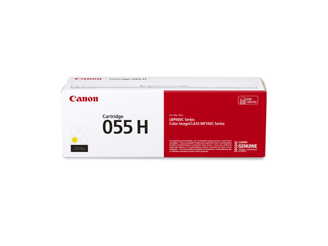 Genuine 055 Yellow Toner Cartridge High Capacity Compatible with LBP664Cdw, MF741Cdw, MF743Cdw, MF745Cdw, MF746Cdw