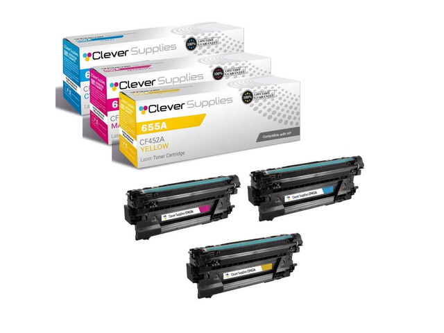 CS Replacement Toner Cartridge Compatible with HP 655A CF451A Cyan CF453A Magenta CF452A Yellow Color Enterprise M652dn M652n M653dh M653dn M653x...