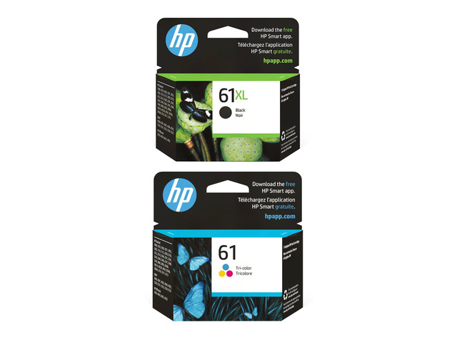 Original 61 Tri-Color / 61XL Black Ink Cartridges (2-Pack) Works DeskJet 1000, 1510, 2050, 2500, 3000, 3510 Envy 4500, 5530