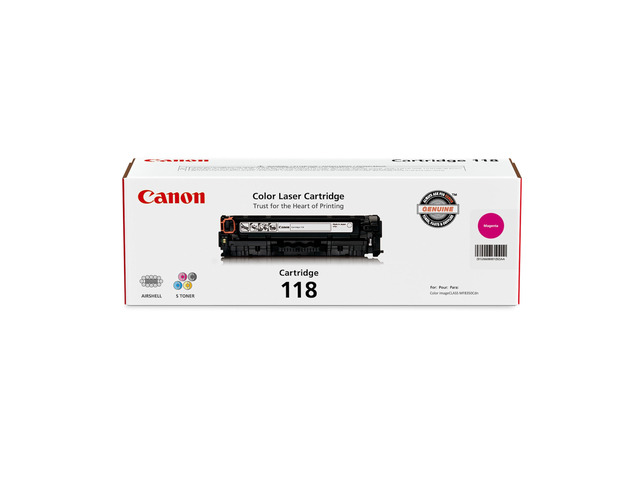 Genuine Toner, Cartridge 118 Magenta (2660B001), 1 Pack, for Color imageCLASS MF8350Cdn, MF8380Cdw, MF8580Cdw, MF729Cdw, MF726Cdw, LBP7200Cdn,...