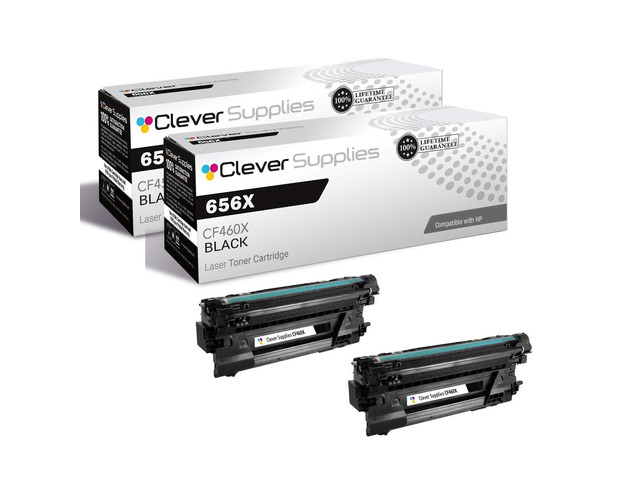 CS Replacement Toner Cartridge Compatible with HP 656X CF460X Black Color Enterprise M652dn M652n M653dn M653x M652dn Toner Cartridge 2 Black Set