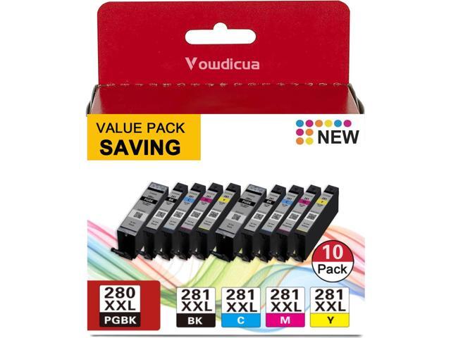 PGI-280XXL/CLI-281XXL High Yield Ink Cartridge 10 (Pack) Value Pack Compatible Replacement for Canon 280 281 Ink Cartridges with PIXMA TR8620.