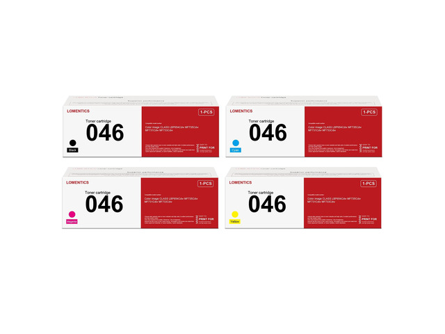 046 046H Toner Cartridge Set (4-Pack, Black Cyan Magenta Yellow) - Loment CRG-046 Toner Compatible Replacement for Canon 046 Toner Cartridge Color...