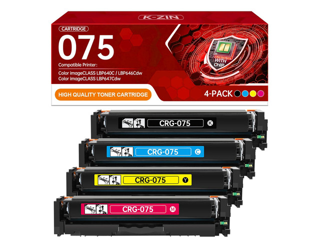 075 075H Toner Cartridges Set with Chip Compatible with Canon ImageCLASS MF665Cdw LBP646Cdw LPB647Cdw MF662Cdw MF663Cdw Printers for 075 075H...