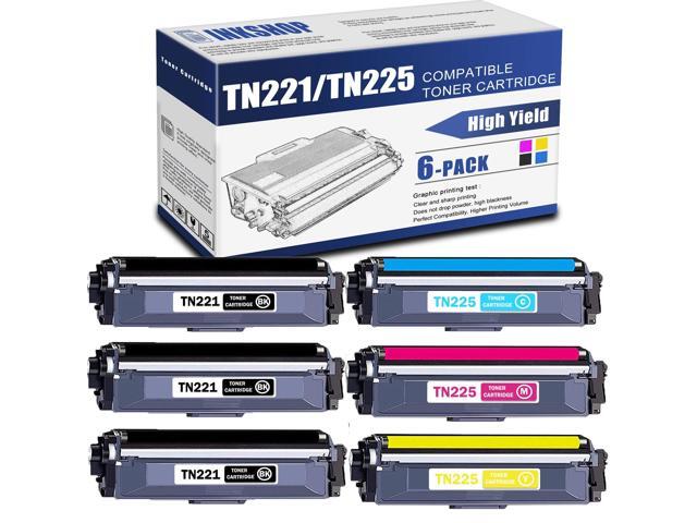 TN221 TN225 TN-221 TN-225 Compatible TN221BK TN225C TN225Y TN225M High Yield Toner Cartridge Replacement for Brother MFC-9130CW HL-3170CDW...