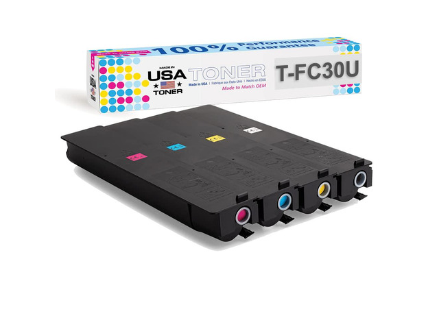 for Toshiba T-FC30U (TFC30U), e-Studio 2050c, 2051c, 2550c, 2551c (CMYK, 4 cartridges)
