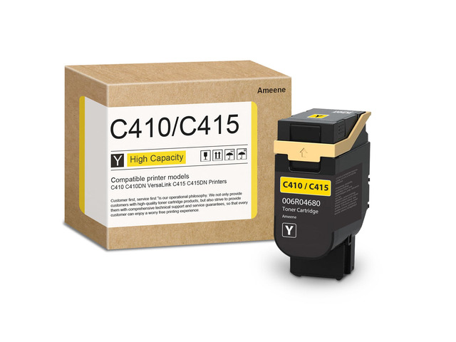C410/C415 Yellow Toner Cartridge 1 Pack - 006R04680 Toner Cartridge Replacement for C410 C410DN VersaLink C415 C415DN Printer