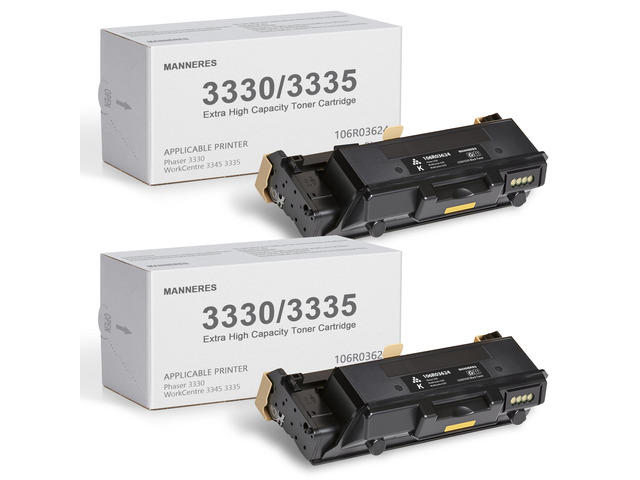 Phaser 3330 Extra High Capacity Toner Cartridge (2-Pack, Black): 106R03624 Toner Cartridge Replacement for Xerox Phaser 3330 WorkCentre 3335 3345...