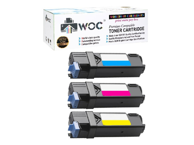 WOC Compatible Toner Cartridge Replacement for Xerox 106R01278 / 106R01279 / 106R01280 (3-Pack: Cyan + Magenta + Yellow) for Use in Phaser 6130