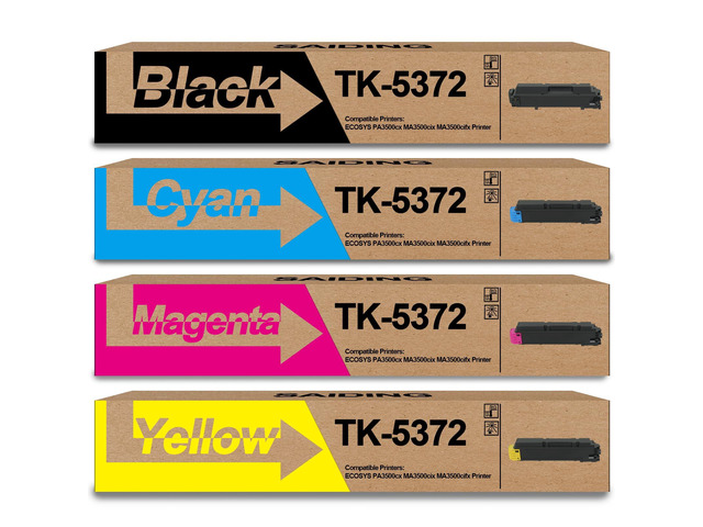 High Yield TK5372 TK-5372 Toner Cartridge Compatible for TK-5372K TK-8372C TK-5372M TK-5372Y Toner Cartridge Replacement for Kyocera ECOSYS...
