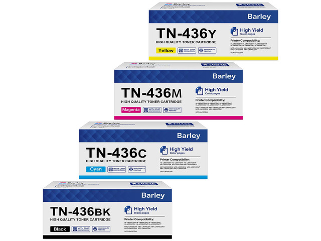 TN-436 TN436 Super High Yield Toner Cartridge Set Compatible TN436BK TN436C TN436Y TN436M Replacement for Brother TN436 TN-436 MFC-L8900CDW...