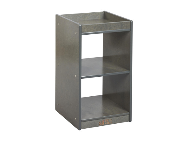 2-Cube Double-Sided Vertical Storage Organizer, Classroom Furniture, Grey Wash