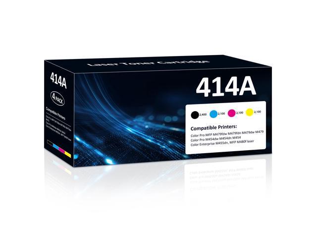 for Hp 414A Toner Cartridges 4 Pack 414A Toner with Chip Compatible with HP 414A 414X for Color LaserJet Pro M479fdn M479fdw M454dw M454dn M454...
