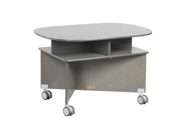 Mobile Collaboration Activity Table with Storage, Multipurpose Furniture, Grey Wash