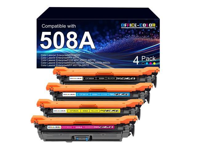 4 Pack Replacement for HP 508A Toner Cartridges Works with HP Color LaserJet Enterprise M553,M552,Color LaserJet Enterprise MFP M577 Series Ink.