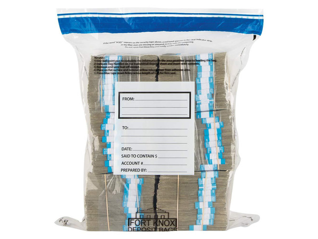 Ultima Blue Clear Cash Transmittal Bags 19' x 24' Tamper Evident Deposit Bags with Captive Flap & Write-On Panel Heat, Cold & Moisture Detection ...