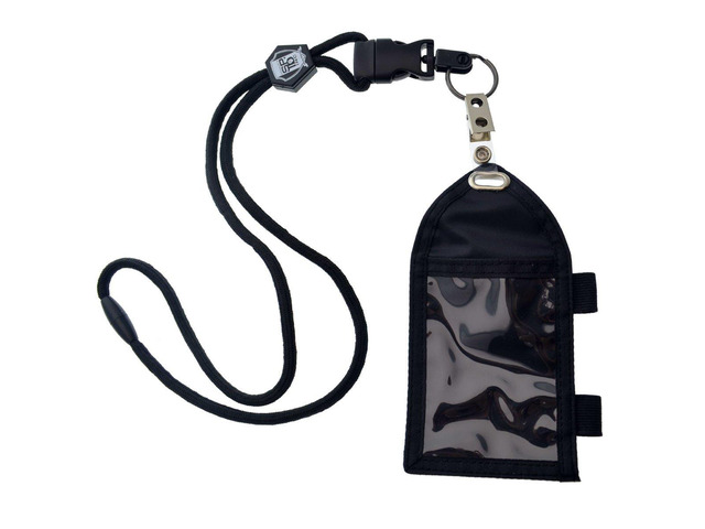 Bulk 25 Pack - Ultimate Nylon Badge Holder with Pen Loop Key Ring and Heavy Duty Lanyard, by (Black)