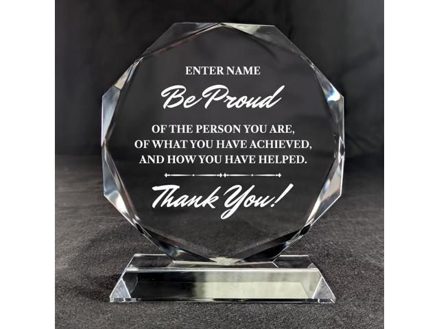Personalized Engraved Thank You Award - Laser Engraved Design - Thank You - Add Your Own Text - Includes Gift Box - Thank You Award (Optic Crystal.