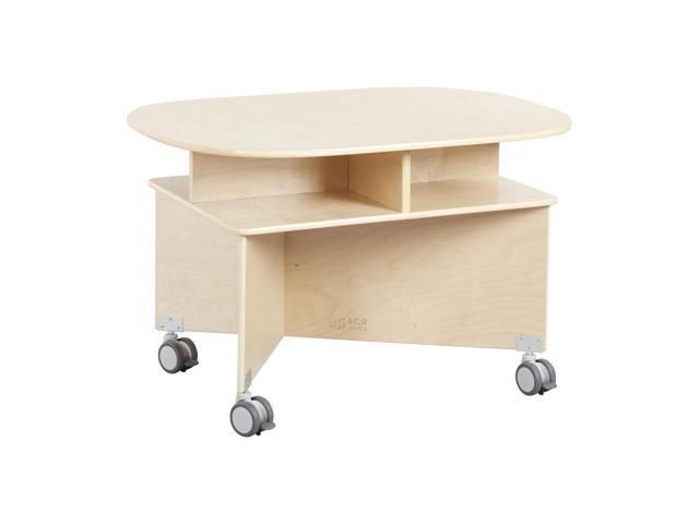 Mobile Collaboration Activity Table with Storage, Multipurpose Furniture, Natural