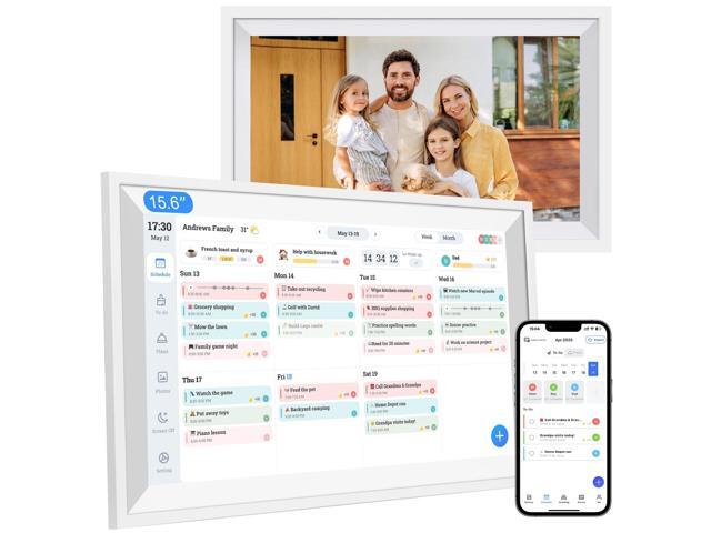 Digital Calendar 15.6' Wall Touch Screen Planner Electronic Calendar & Chore Chart, Smart Calendars Interactive Display for Family Organize...