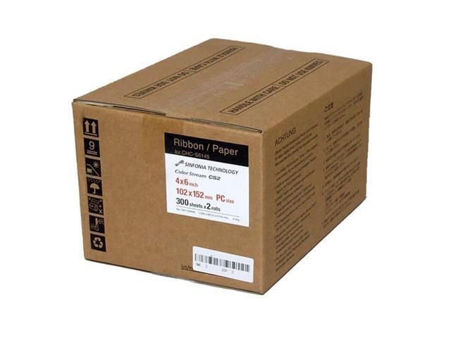 SINFONIA CS2 Media Size 4X6 - Paper & Ribbon - 600 Prints. for use with Sinfonia Color Stream CS2 Printer. with Free Samples of Our Photo folders.