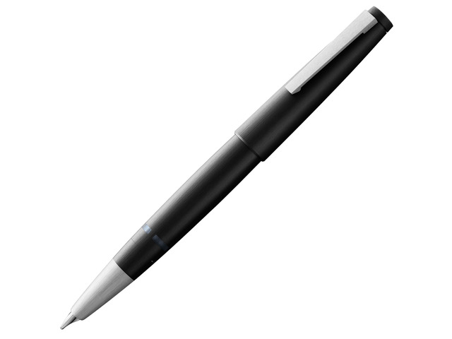 2000 black - elegant Fountain Pen in robust fibreglass barrel - 14 ct. gold nib, partially platinum-plated - nib size F
