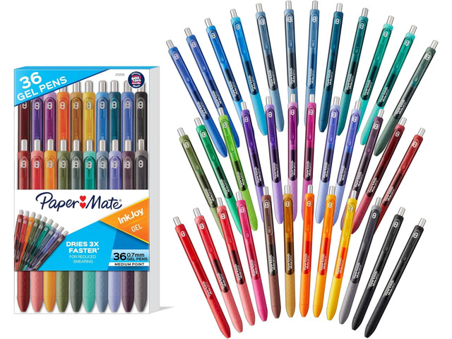 InkJoy Gel Pens, Retractable, Medium Point (0.7 mm),Office Supplies, Smooth, Colorful Ink, 36 Count (Pack of 6)