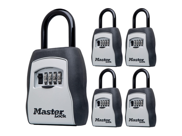 Key Lock Box for House Keys Outdoor Portable Combination Lockbox with Resettable 4 Digit Code, Weather Resistant Durable Metal Body, Holds 5 Keys,...