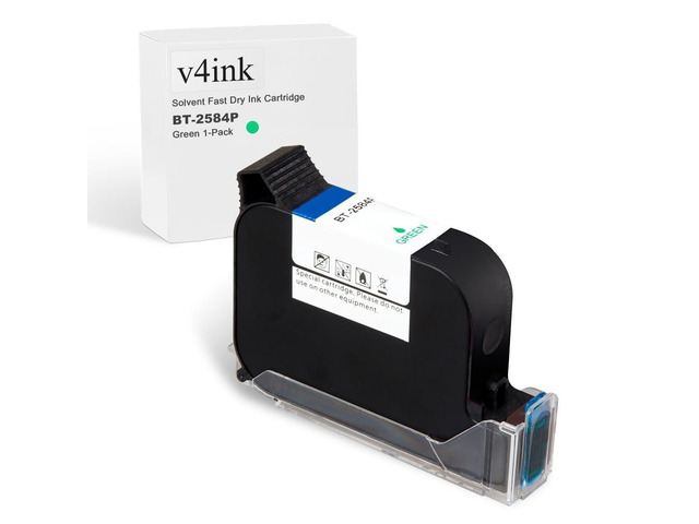 Bentsai BT-2584P Green Ink Cartridge 42ml Solvent Fast Dry Ink Replacement for Handheld Inkjet Printer BT-HH6105B2, BT-HH6105B3, B10