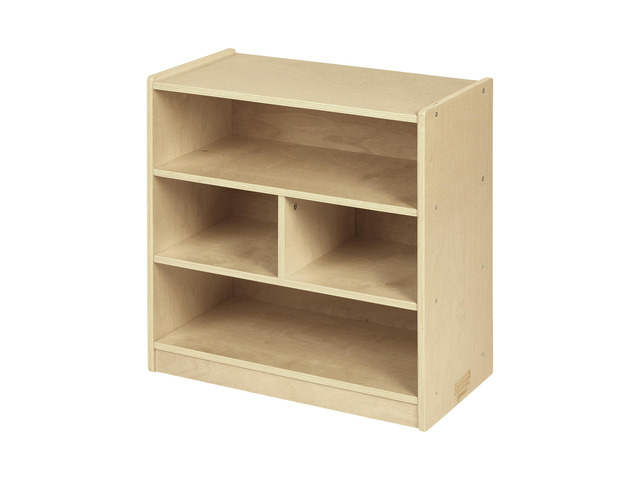 4-Compartment Mobile Block Storage Cabinet, Starter, Toy Organizer, Natural, 24' W x 13' D x 24.63' H
