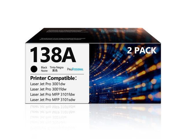 138A Toner Cartridges Black 2 Pack Pro MFP 3101fdw Replacement for HP138A 138A W1380A 138X W1380X Black Toner Compatible with HP Laser Jet Pro.