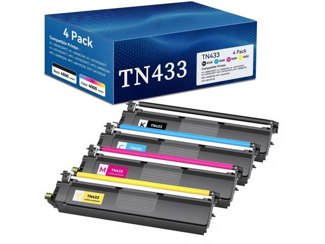 TN433 Toner Cartridge Set Compatible for Brother TN-433 tn 433 High Yield TN433BK TN433C TN433M TN433Y Work with HL-L8360CDW HL-L8260CDW...