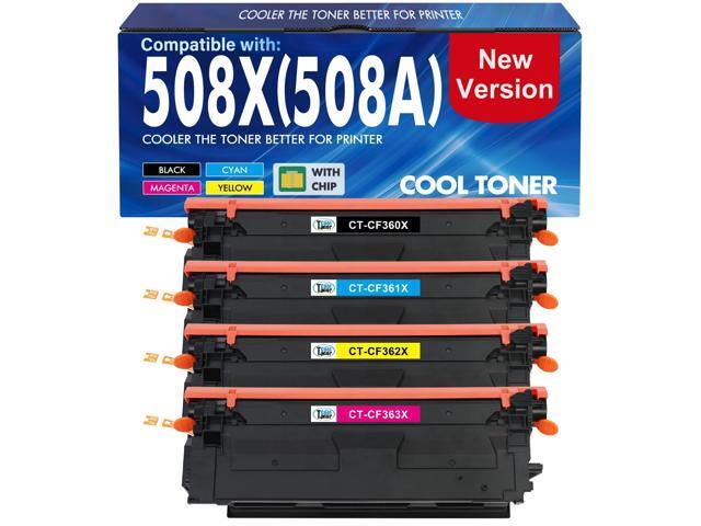 508X 508A M553 Toner Cartridge Set CF360X CF360A High Yield New Version Compatible for HP Color LaserJet Enterprise M553 M552 MFP M577 Series...