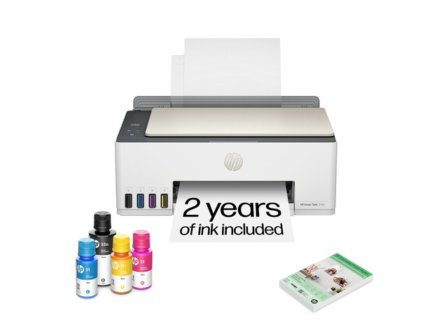 Smart Tank 5103 Wireless All-in-One Ink Tank Printer, Scanner,2 Years of Ink, 100 Sheets of Photo Paper Included, Cartridge-Free, Refillable,...