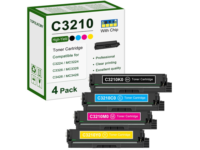 C3210K0, C3210C0, C3210M0, C3210Y0 High-Yield Toner Cartridge (4-Color, Black, Cyan, Magenta, Yellow) Replacement for Lexmark C3224, C3326, C3426,...