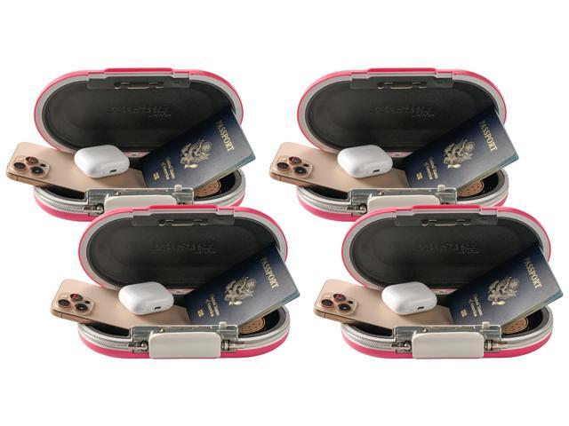 Pink Portable Small Safe - Set Your Own Combination, Travel-Friendly Design for Phone, Passport & Money Storage, Model 5900DPNK (Pack of 4)