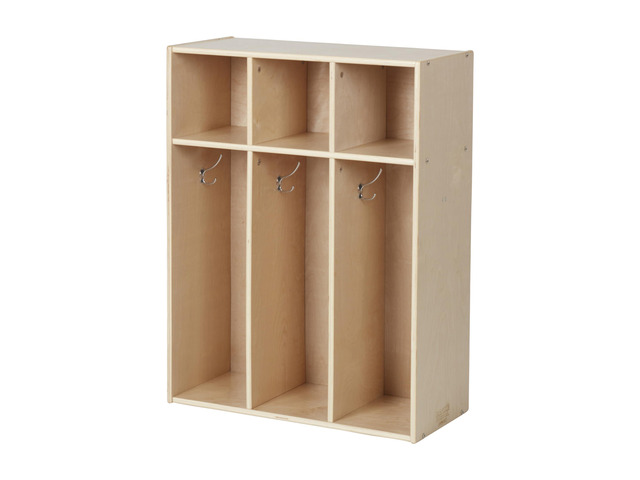 Sleekline 3-Section Toddler Storage Coat Locker, Kids Furniture, Natural