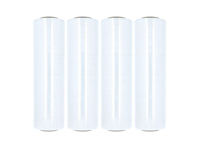 PSBM Cast Hand Plastic Stretch Wrap/Shrink Film 18' x 1500 Ft 80 GA 4 Rolls Heavy Duty up to 800% Ultimate Stretch Clear Plastic Wrap Industrial...