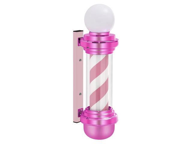 Barber Pole with LED Light for Hairdressing,Salon Spa Stripes Rotating lamp,Wall Mount Barber Outside Pole,Classic Hair Salon Open Sign, 7.1'(L) x...