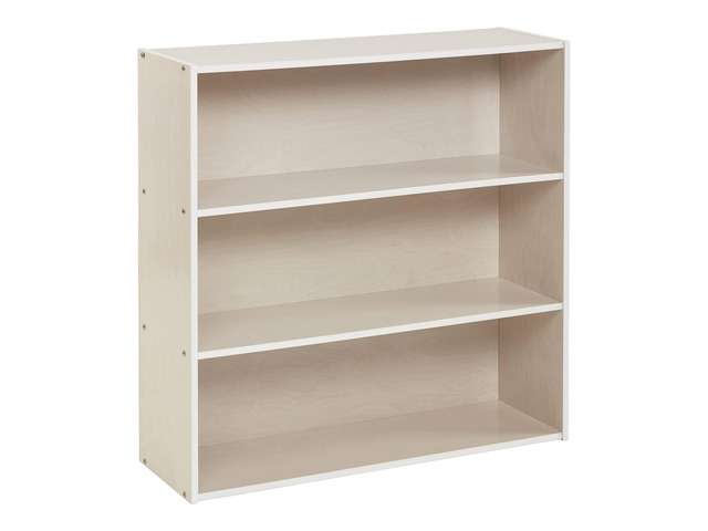 Birch Streamline 3-Shelf Storage Cabinet, 36in High, Bookcase for Classroom and Playroom, White Wash