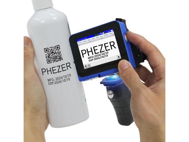 Mini Handheld Inkjet Printer PC11 for Flat and Curved Surface, with Touch Screen and Quick-Drying Ink Cartridge, Portable Pocket Marking Device for...